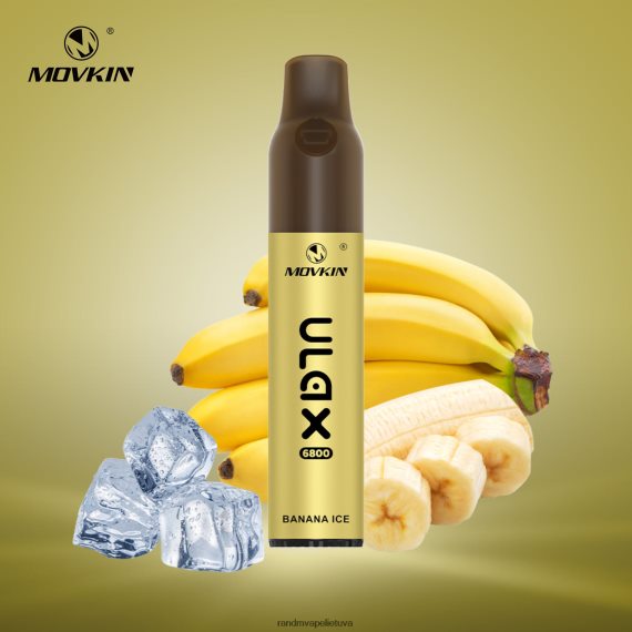 RandM Movkin Ulax 6800 (keraminė ritė) įkraunamas vienkartinis vape pod prietaisas bananų ledas RandM vape sale - FPX6RL61