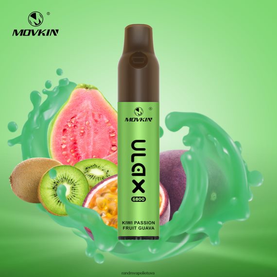 RandM Movkin Ulax 6800 (keraminė ritė) įkraunamas vienkartinis vape pod prietaisas kivi pasifloros gvajava RandM vape sale - FPX6RL71