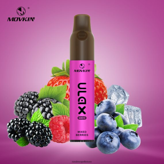 RandM Movkin Ulax 6800 (keraminė ritė) įkraunamas vienkartinis vape pod prietaisas mišrios uogos RandM vape Vilnius - FPX6RL64