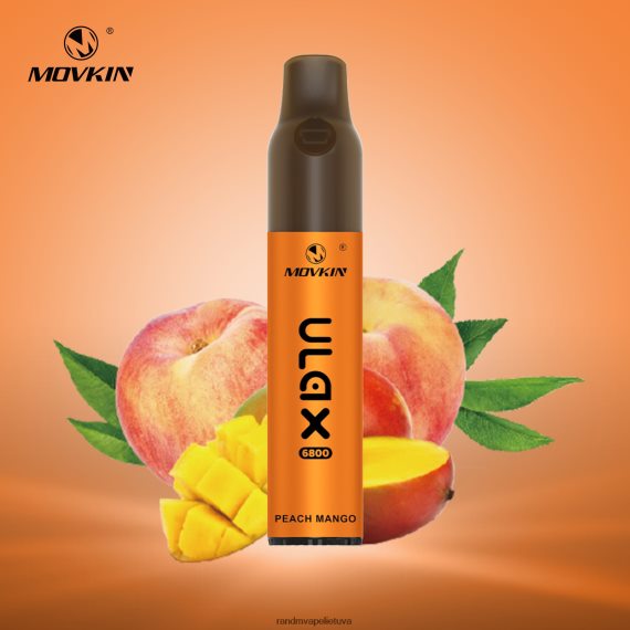 RandM Movkin Ulax 6800 (keraminė ritė) įkraunamas vienkartinis vape pod prietaisas persikų mango RandM tornado kaina - FPX6RL60