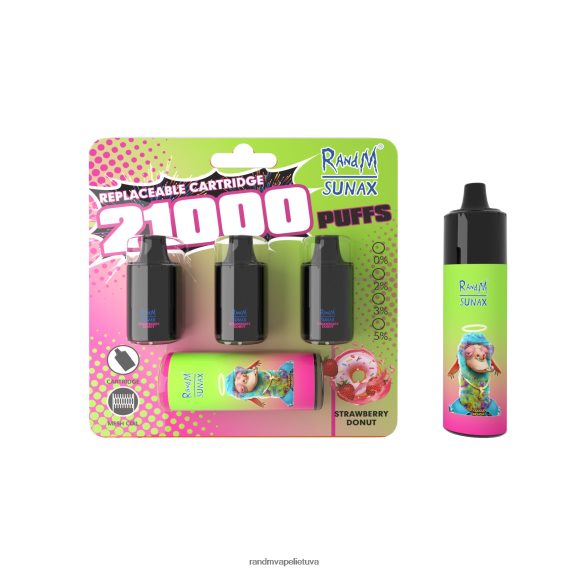 RandM Sunax 21000 oro srauto valdymo pod keičiamas vape įrenginys 1vnt braškinė spurga RandM vape Lietuva - FPX6RL267