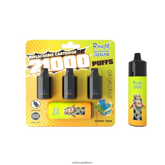 RandM Sunax 21000 oro srauto valdymo pod keičiamas vape įrenginys 1vnt guminis meškiukas RandM tornado sale - FPX6RL268