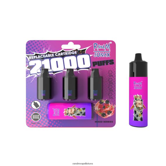 RandM Sunax 21000 oro srauto valdymo pod keičiamas vape įrenginys 1vnt mišrios uogos RandM tornado kaina - FPX6RL270