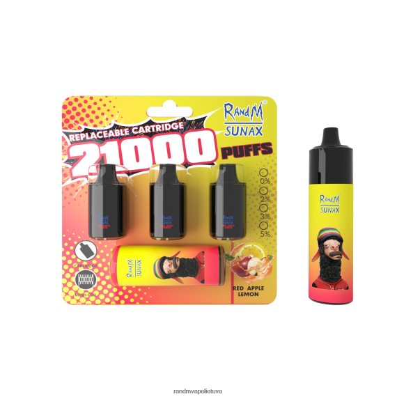 RandM Sunax 21000 oro srauto valdymo pod keičiamas vape įrenginys 1vnt raudonojo obuolio citrina RandM tornado vape - FPX6RL272