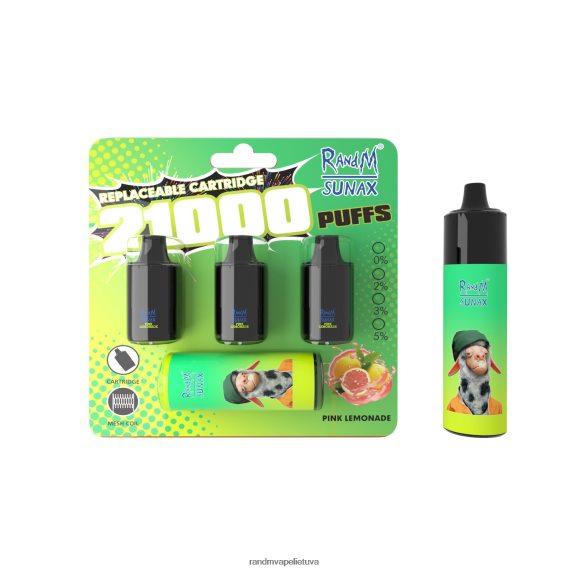 RandM Sunax 21000 oro srauto valdymo pod keičiamas vape įrenginys 1vnt rožinis limonadas tornado vape buy - FPX6RL269
