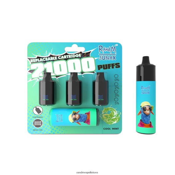 RandM Sunax 21000 oro srauto valdymo pod keičiamas vape įrenginys 1vnt vėsios mėtos RandM vape cheap - FPX6RL265