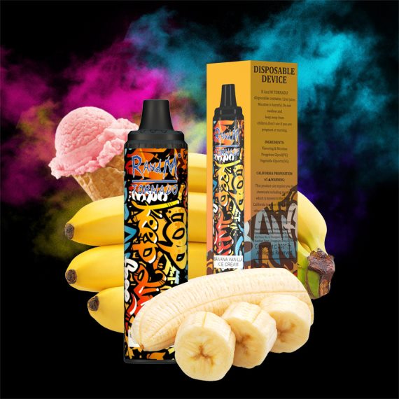 RandM Tornado 6000 oro srauto valdymo vape pod prietaisas 1vnt bananiniai vaniliniai ledai RandM vape official - FPX6RL297