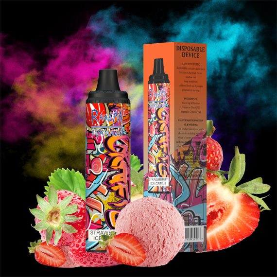 RandM Tornado 6000 oro srauto valdymo vape pod prietaisas 1vnt braškiniai ledai 🍦 RandM vape website - FPX6RL295