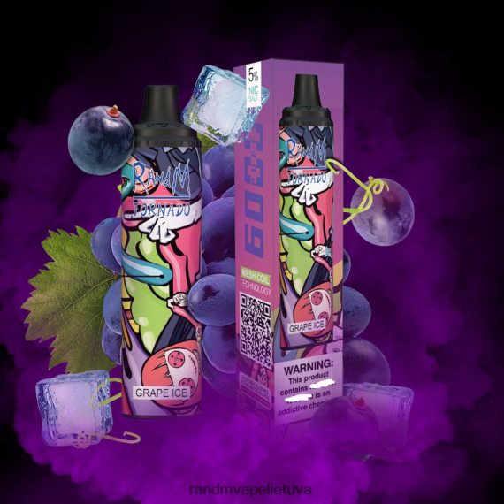 RandM Tornado 6000 oro srauto valdymo vape pod prietaisas 1vnt braškiniai ledai 🍦 RandM vape website - FPX6RL295