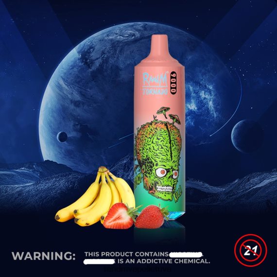 RandM Tornado 9000 vape pod prietaisas 1 vnt 1 versija braškinis bananas RandM vape Vilnius - FPX6RL134