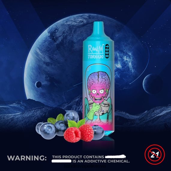 RandM Tornado 9000 vape pod prietaisas 1 vnt 1 versija mėlynių aviečių RandM vape buy - FPX6RL126