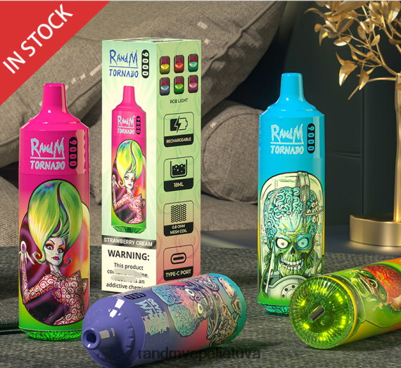 RandM Tornado 9000 vape pod įrenginys 1 vnt 3 versija ledo pop RandM tornado Lietuva - FPX6RL163