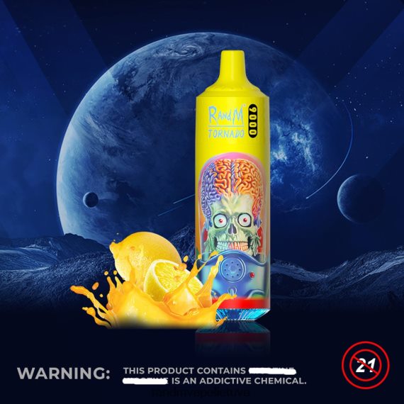 RandM Tornado 9000 vape pod įrenginys 1vnt 2 versija citrina ir laimas RandM tornado vape - FPX6RL152