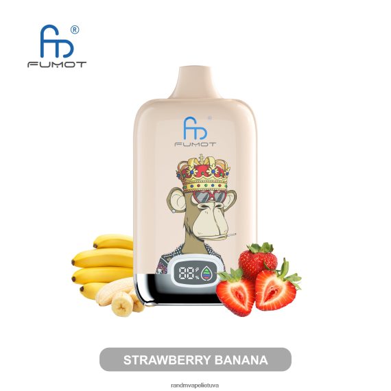 Fumot Original RandM Digital Box 12000 akumuliatoriaus ir skysčių ekrano vape prietaisas braškinis bananas RandM vape buy - FPX6RL6