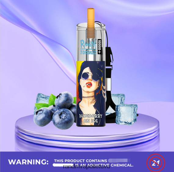 RandM Tornado 10000 plus oro srauto valdymo vape prietaisas 1vnt mėlynės ant ledo RandM vape cheap - FPX6RL75