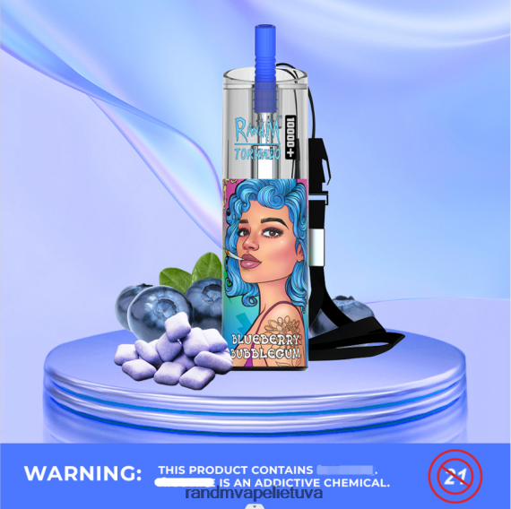 RandM Tornado 10000 plus oro srauto valdymo vape prietaisas 1vnt mėlynių burbuliukų RandM tornado vape - FPX6RL82
