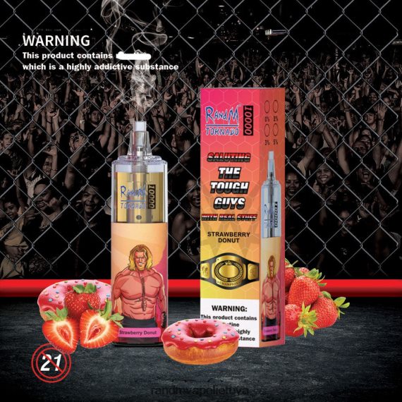 RandM Tornado 10000 oro srauto valdymo vape prietaisas 1vnt braškinė spurga RandM vape Lietuva - FPX6RL107