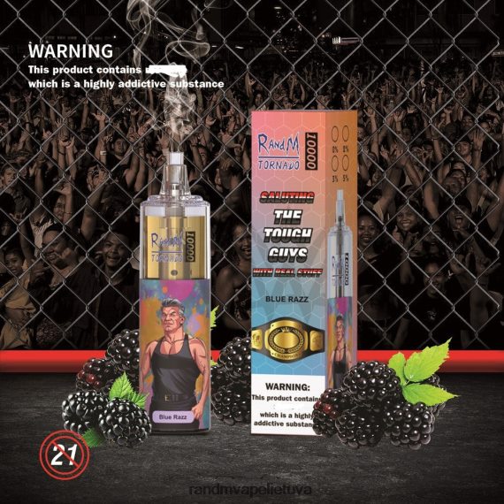 RandM Tornado 10000 oro srauto valdymo vape prietaisas 1vnt mėlynas razz RandM tornado Lietuva - FPX6RL113