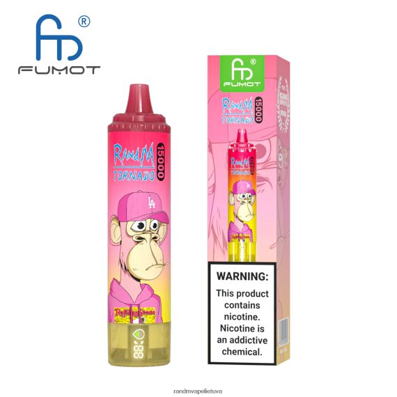 Fumot RandM Tornado 15000 vape įrenginys su baterija ir ejuice ekranu, 1 versija ananasų ledas RandM tornado Lietuva - FPX6RL23