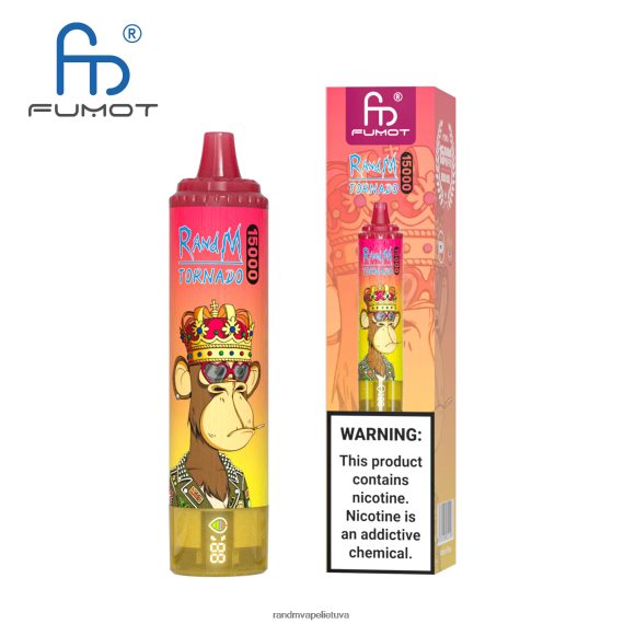 Fumot RandM Tornado 15000 vape įrenginys su baterija ir ejuice ekranu, 1 versija ananasų ledas RandM tornado Lietuva - FPX6RL23