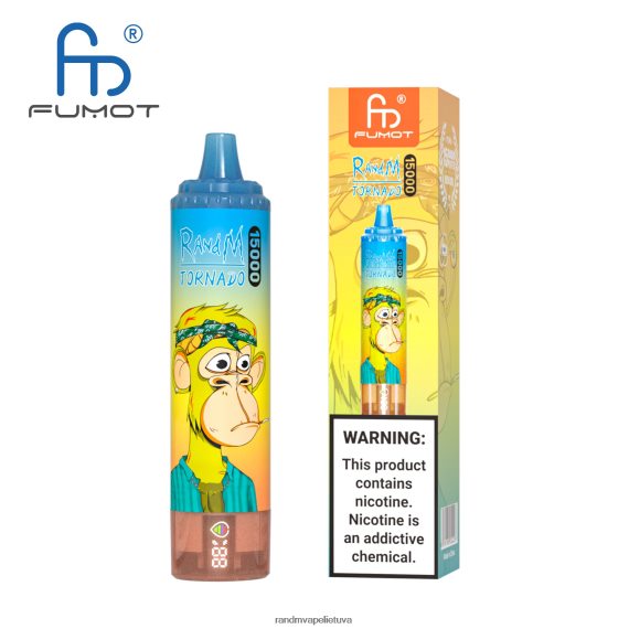 Fumot RandM Tornado 15000 vape įrenginys su baterija ir ejuice ekranu, 1 versija ananasų ledas RandM tornado Lietuva - FPX6RL23