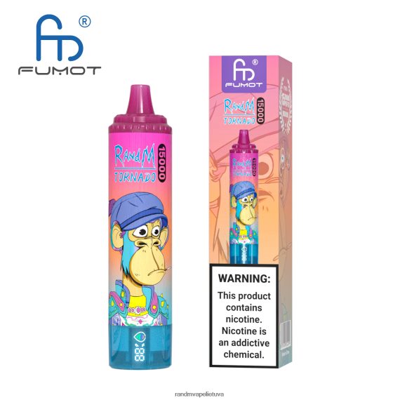 Fumot RandM Tornado 15000 vape įrenginys su baterija ir ejuice ekranu, 1 versija ananasų ledas RandM tornado Lietuva - FPX6RL23