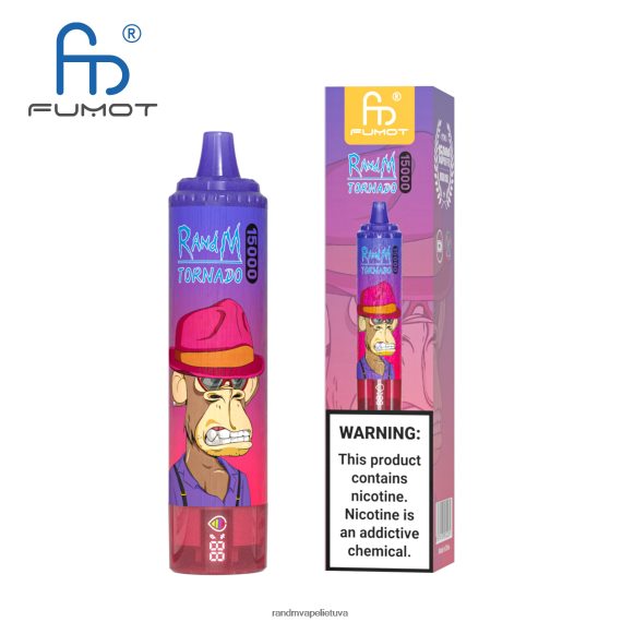 Fumot RandM Tornado 15000 vape įrenginys su baterija ir ejuice ekranu, 1 versija ananasų ledas RandM tornado Lietuva - FPX6RL23