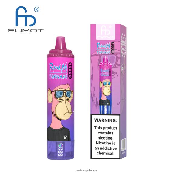 Fumot RandM Tornado 15000 vape įrenginys su baterija ir ejuice ekranu, 1 versija ananasų ledas RandM tornado Lietuva - FPX6RL23