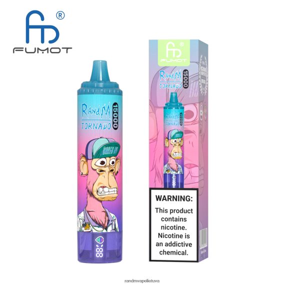 Fumot RandM Tornado 15000 vape įrenginys su baterija ir ejuice ekranu, 1 versija ananasų ledas RandM tornado Lietuva - FPX6RL23
