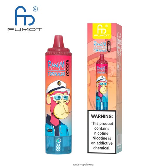 Fumot RandM Tornado 15000 vape įrenginys su baterija ir ejuice ekranu, 1 versija ananasų ledas RandM tornado Lietuva - FPX6RL23