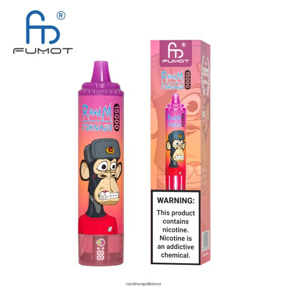 Fumot RandM Tornado 15000 vape įrenginys su baterija ir ejuice ekranu, 1 versija ananasų ledas RandM tornado Lietuva - FPX6RL23