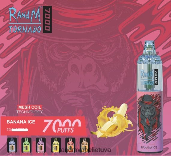 RandM Tornado 7000 oro srauto valdymo vape prietaisas 1vnt bananų ledas RandM tornado vape - FPX6RL172
