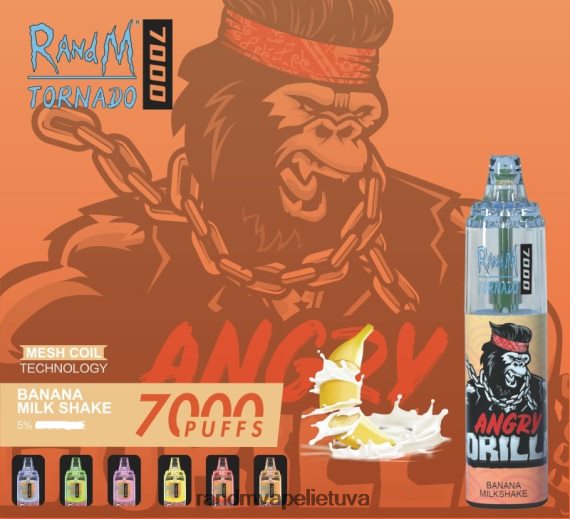 RandM Tornado 7000 oro srauto valdymo vape prietaisas 1vnt bananų pieno kokteilis RandM vape Lietuva - FPX6RL177