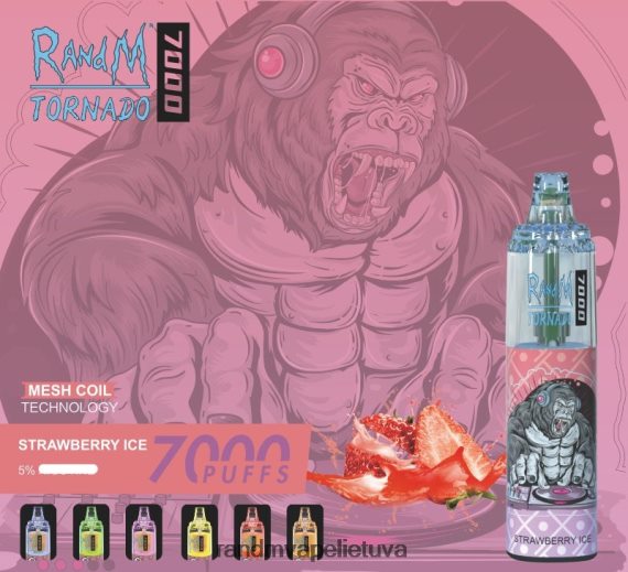RandM Tornado 7000 oro srauto valdymo vape prietaisas 1vnt braškių ledų RandM tornado Lietuva - FPX6RL183