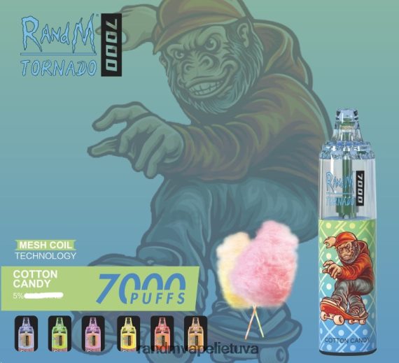 RandM Tornado 7000 oro srauto valdymo vape prietaisas 1vnt cukraus vata RandM vape sale - FPX6RL181