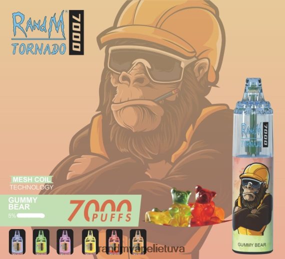 RandM Tornado 7000 oro srauto valdymo vape prietaisas 1vnt guminis meškiukas RandM tornado sale - FPX6RL168