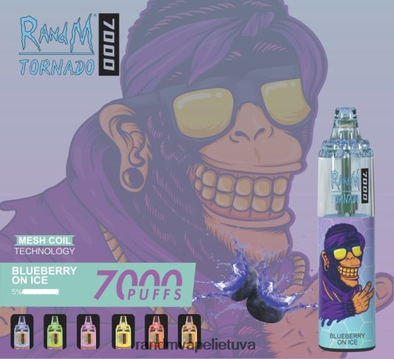 RandM Tornado 7000 oro srauto valdymo vape prietaisas 1vnt mėlynės ant ledo tornado vape buy - FPX6RL169