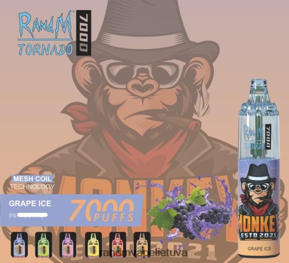 RandM Tornado 7000 oro srauto valdymo vape prietaisas 1vnt mango ant ledo RandM tornado kaina - FPX6RL170