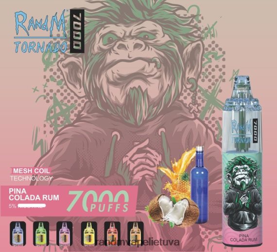 RandM Tornado 7000 oro srauto valdymo vape prietaisas 1vnt pina colada romas RandM vape cheap - FPX6RL175