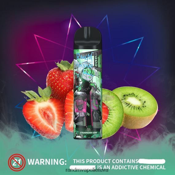 RandM Tornado 8000 oro srauto valdymo vape prietaisas 1vnt braškių kivi RandM tornado kaina - FPX6RL250