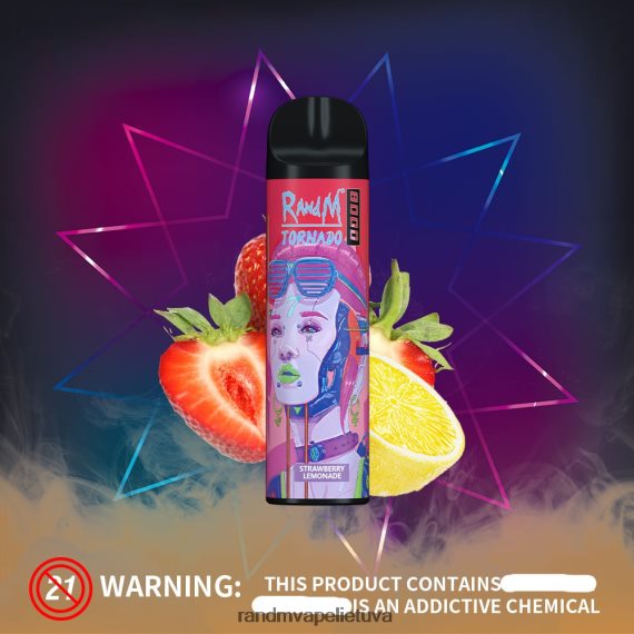 RandM Tornado 8000 oro srauto valdymo vape prietaisas 1vnt braškių limonadas tornado vape buy - FPX6RL239