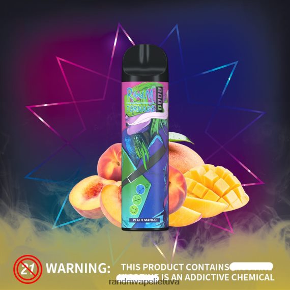 RandM Tornado 8000 oro srauto valdymo vape prietaisas 1vnt persikų mango RandM vape sale - FPX6RL251