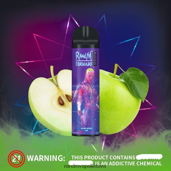 RandM Tornado 8000 oro srauto valdymo vape prietaisas 1vnt rūgštus obuolys RandM tornado kaina - FPX6RL240