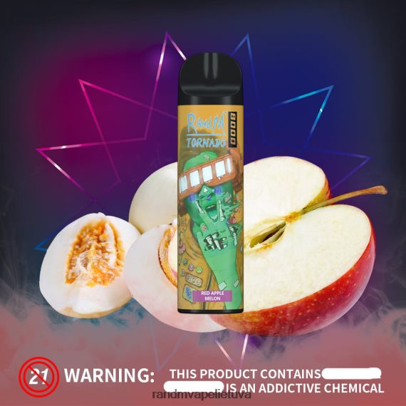 RandM Tornado 8000 oro srauto valdymo vape prietaisas 1vnt raudonojo obuolio melionas RandM vape cheap - FPX6RL245