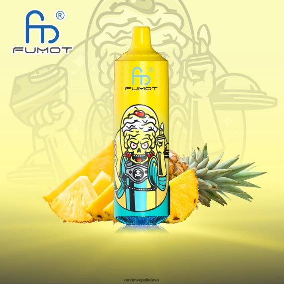Fumot RandM Tornado 9000 pro vape įrenginys su baterija ir ejuice ekranu, 1 versija ananasų RandM vape Vilnius - FPX6RL194