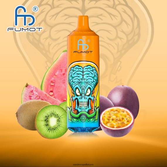 Fumot RandM Tornado 9000 pro vape įrenginys su baterija ir ejuice ekranu, 1 versija kivi pasifloros gvajava RandM tornado kaina - FPX6RL190