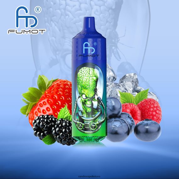 Fumot RandM Tornado 9000 pro vape įrenginys su baterija ir ejuice ekranu, 1 versija mišrios uogos RandM tornado vape - FPX6RL192