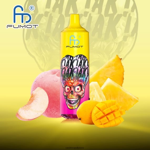 Fumot RandM Tornado 9000 pro vape įrenginys su baterija ir ejuice ekranu, 1 versija persikų ananasų mango RandM tornado Lietuva - FPX6RL193