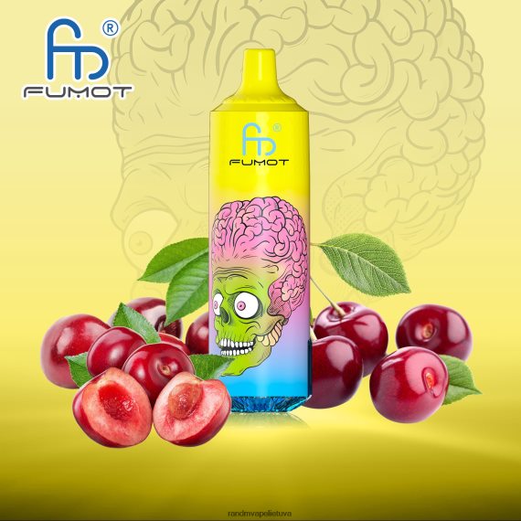 Fumot RandM Tornado 9000 pro vape įrenginys su baterija ir ejuice ekranu, 1 versija vyšnia RandM vape Lietuva - FPX6RL187