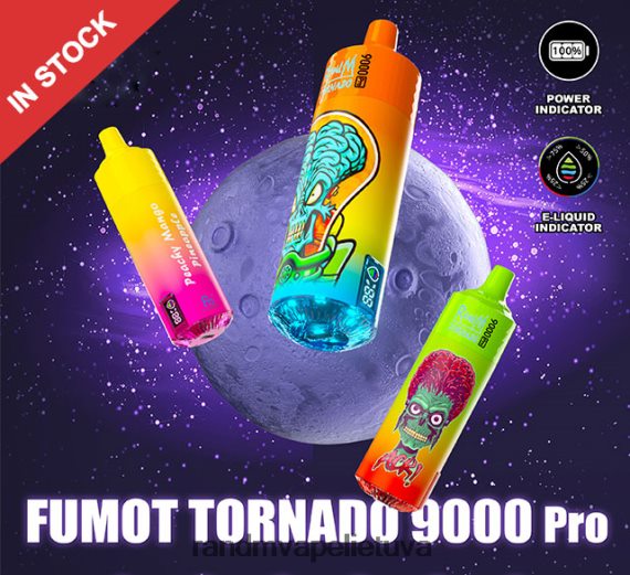 Fumot RandM Tornado 9000 pro vape įrenginys su baterija ir ejuice ekranu, 3 versija alavijo vynuogių RandM tornado Lietuva - FPX6RL223
